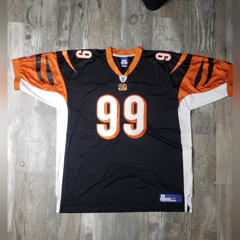 David Pollack Cinncinati Bengals Jersey Reebok NFL On-Field Jersey Blk Org & wht